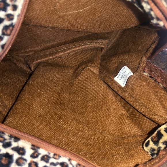 LANCOME Leopard Print Hand Bag Make Up Case Travel Purse  8x7 - Picture 5 of 6